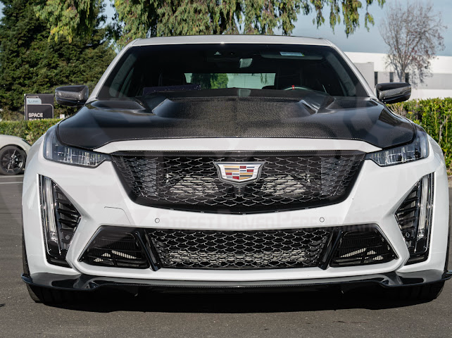 2022-UP CADILLAC CT5-V BLACKWING SEDAN | CARBON FIBER FACTORY EXTENDED STYLE FRONT LIP SPLITTER GROUND EFFECTS